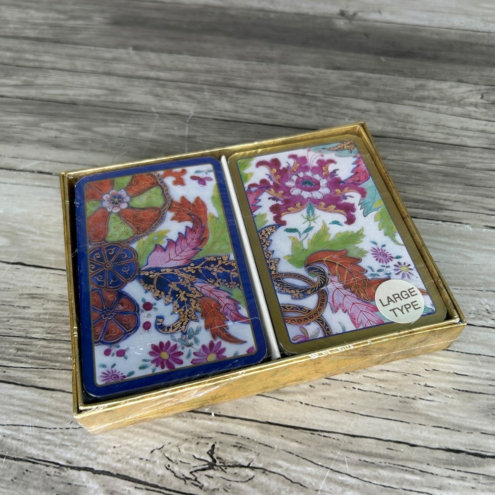 Caspari Playing Cards Leaf Double Deck New In Package Vintage Bridge